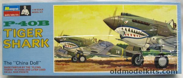 Monogram 1/48 P-40B Tiger Shark - Blue Box Issue, PA96-100 plastic model kit